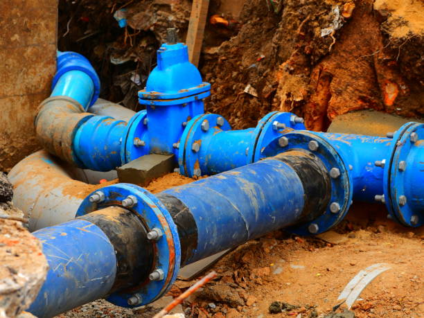 Water line repair field work